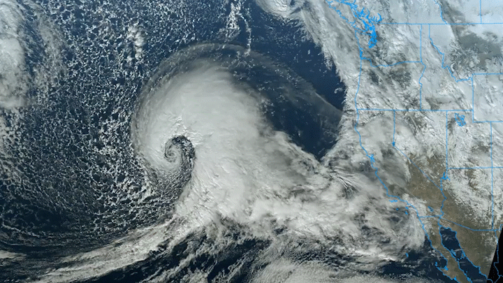 A bomb cyclone and atmospheric river are developing in the Pacific